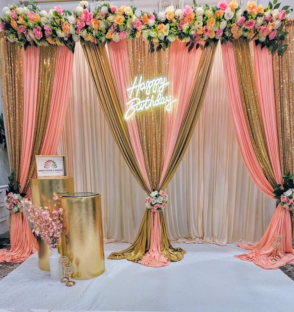 Beige Gold Champagne Drapes