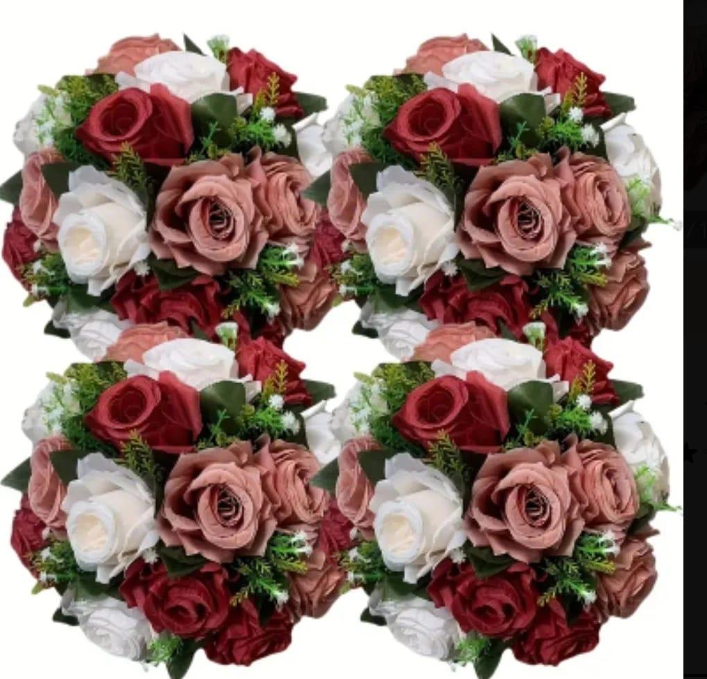 Champagne Red Flower Balls (1Pc)