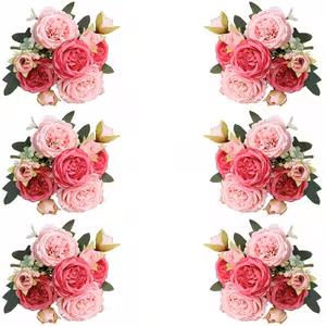 Rose Red Artificial Peony Bouquet (1Pc)