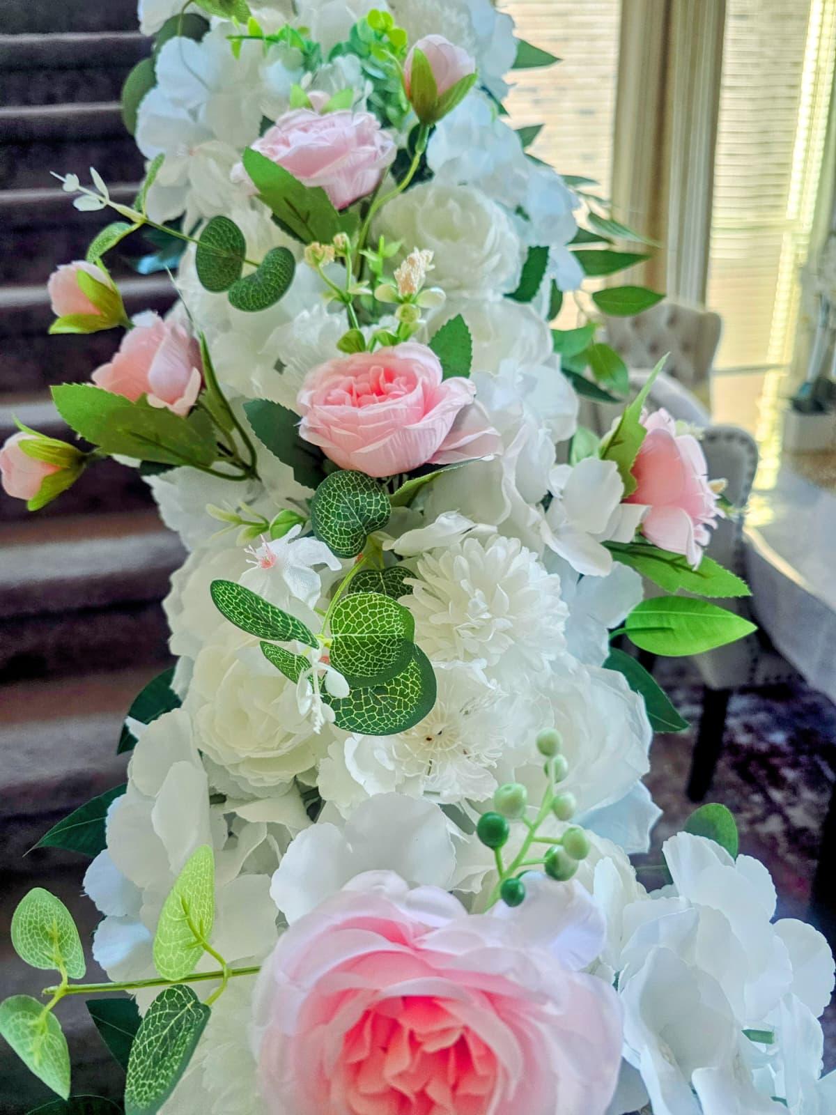 Stair White Floral Decor (3ft)