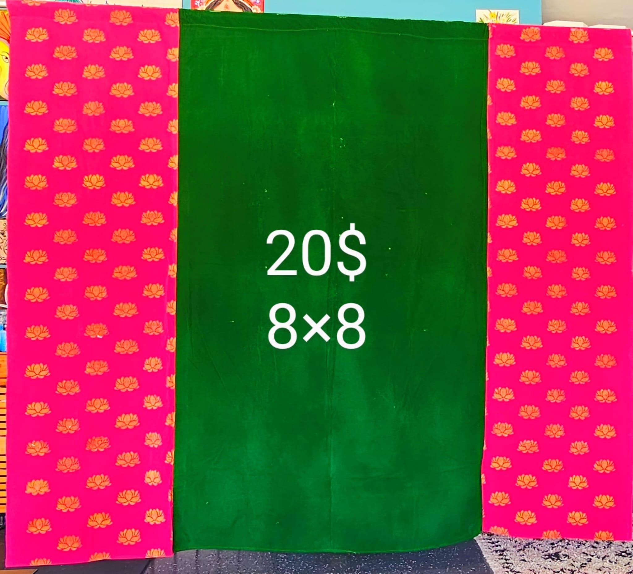 Velvet Backdrop - Green & Pink