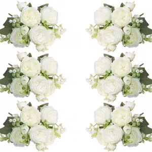 White Artificial Peony Bouquet (1Pc)