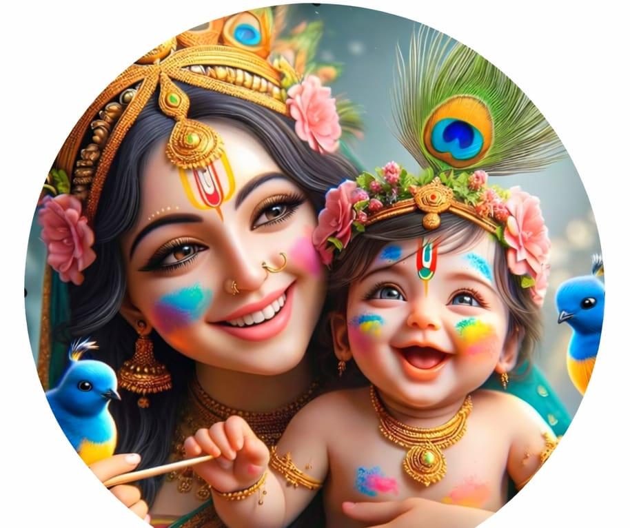 Baby Krishna Round Backdrop