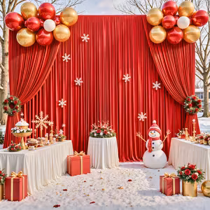 Red Curtain (5ft x 10ft) (1Pc)