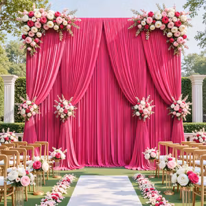 Rose Red Curtain (5ft x 10ft) (1Pc)