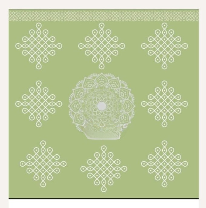 Green Kolam Rangoli Backdrop