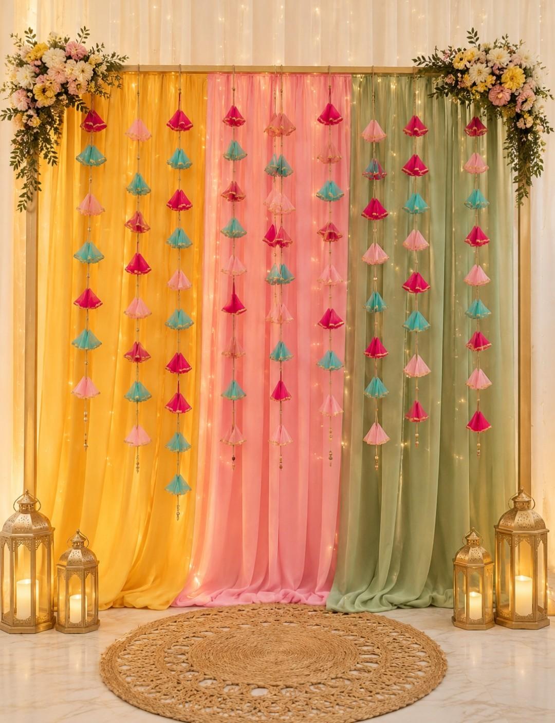 MultiColor Curtain Lattern Decor