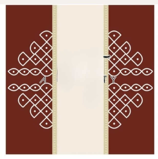 Kolam Rangoli Backdrop Half Printed