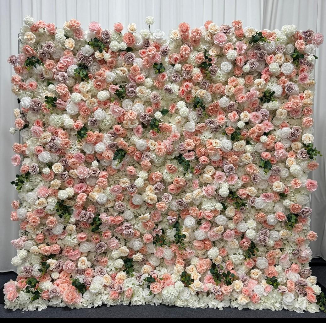 White Champagne Floral Wall