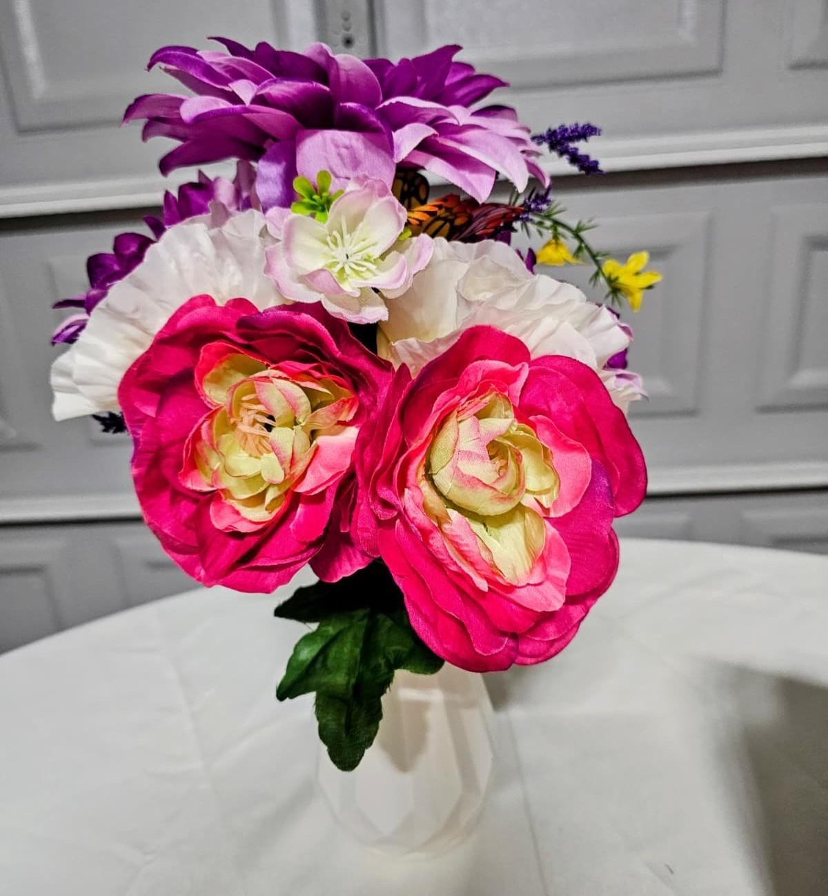 Fuchsia Elegance - Bold hot pink & magenta peonies