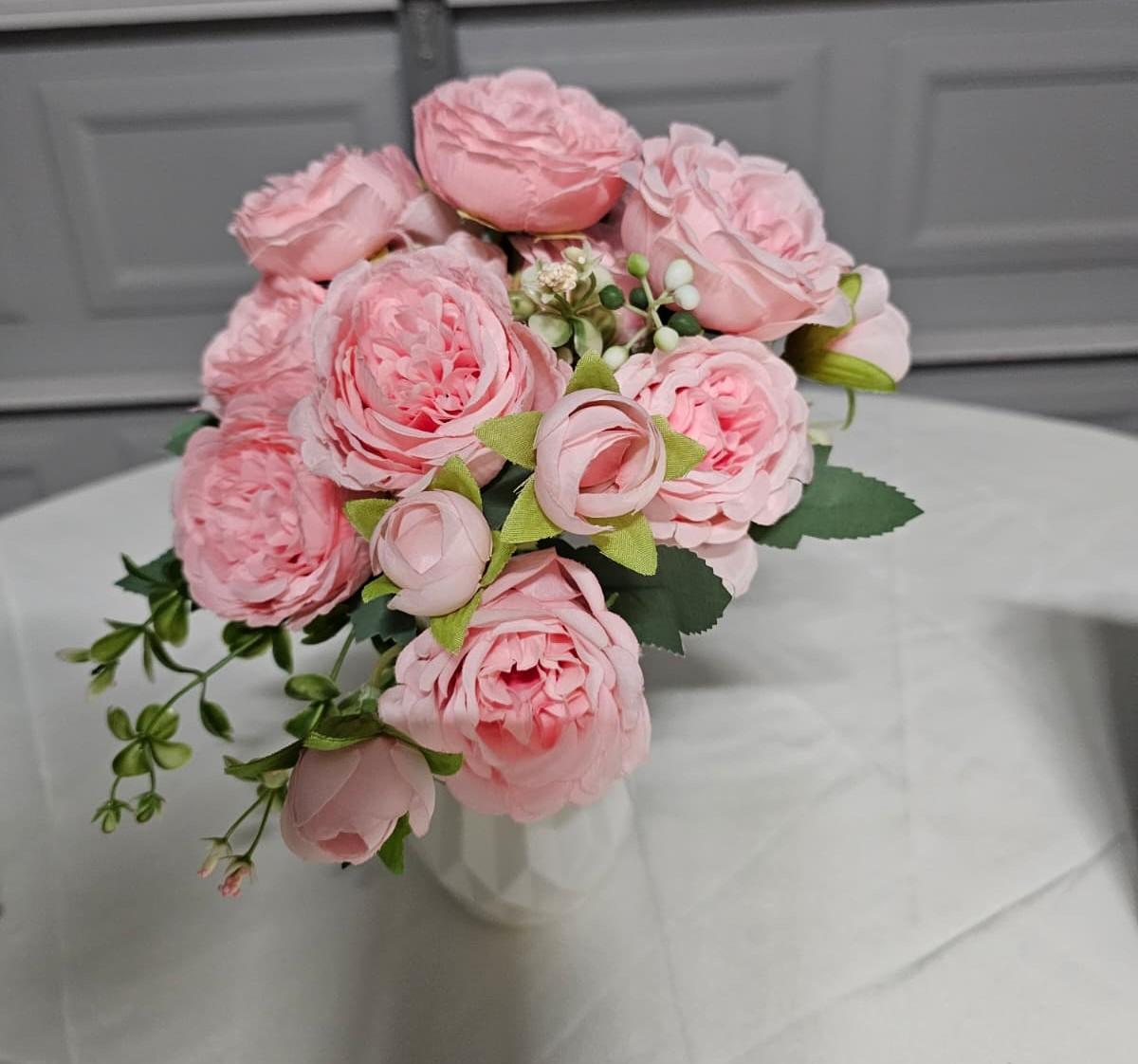 Blushing Romance - Pink peonies with buds
