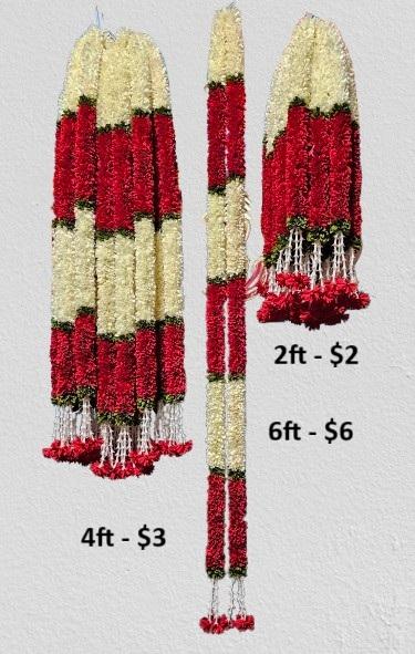 Elegant Red & White Artificial Flower Garland for Weddings and Events