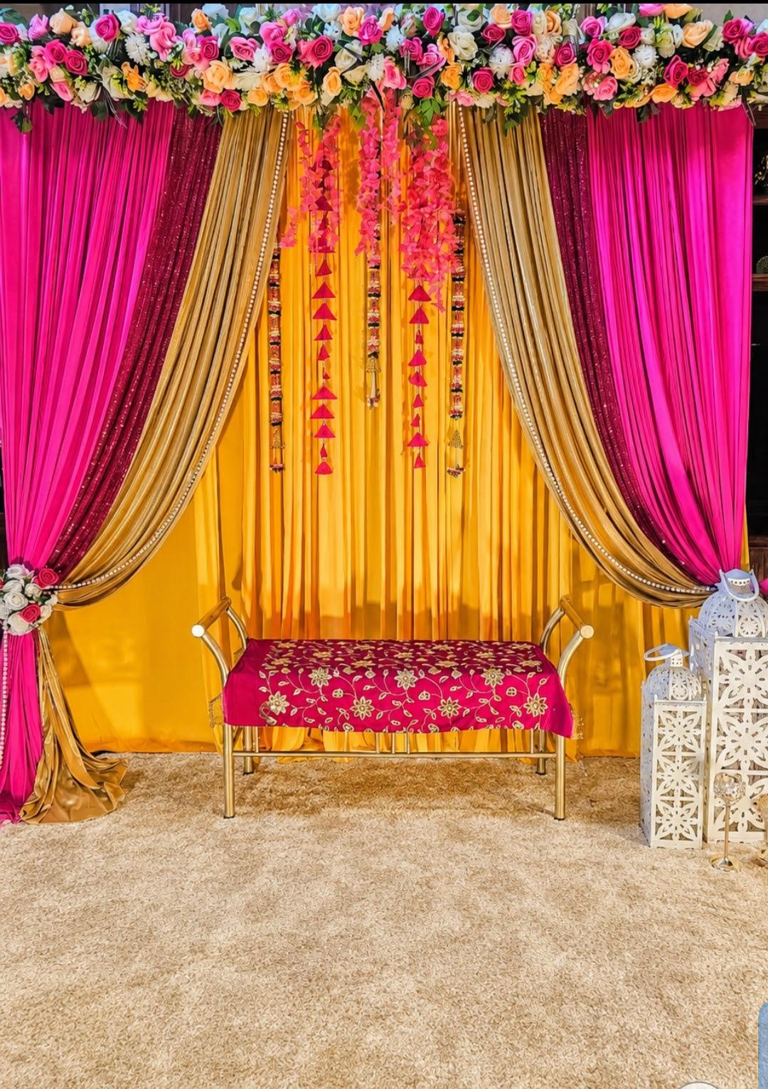 Pink Yellow Gold Drapes