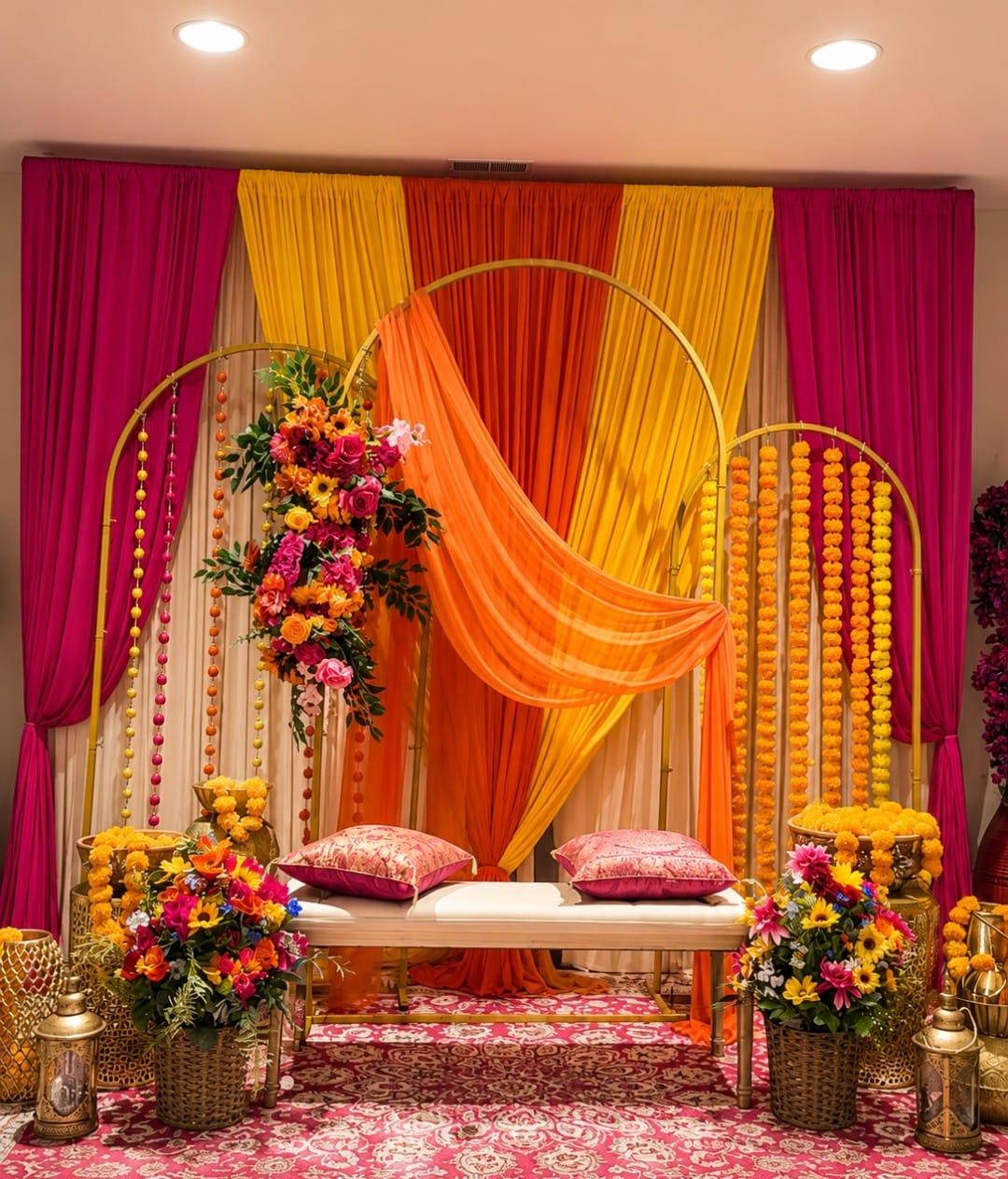 U Arch With Colorful Drapes