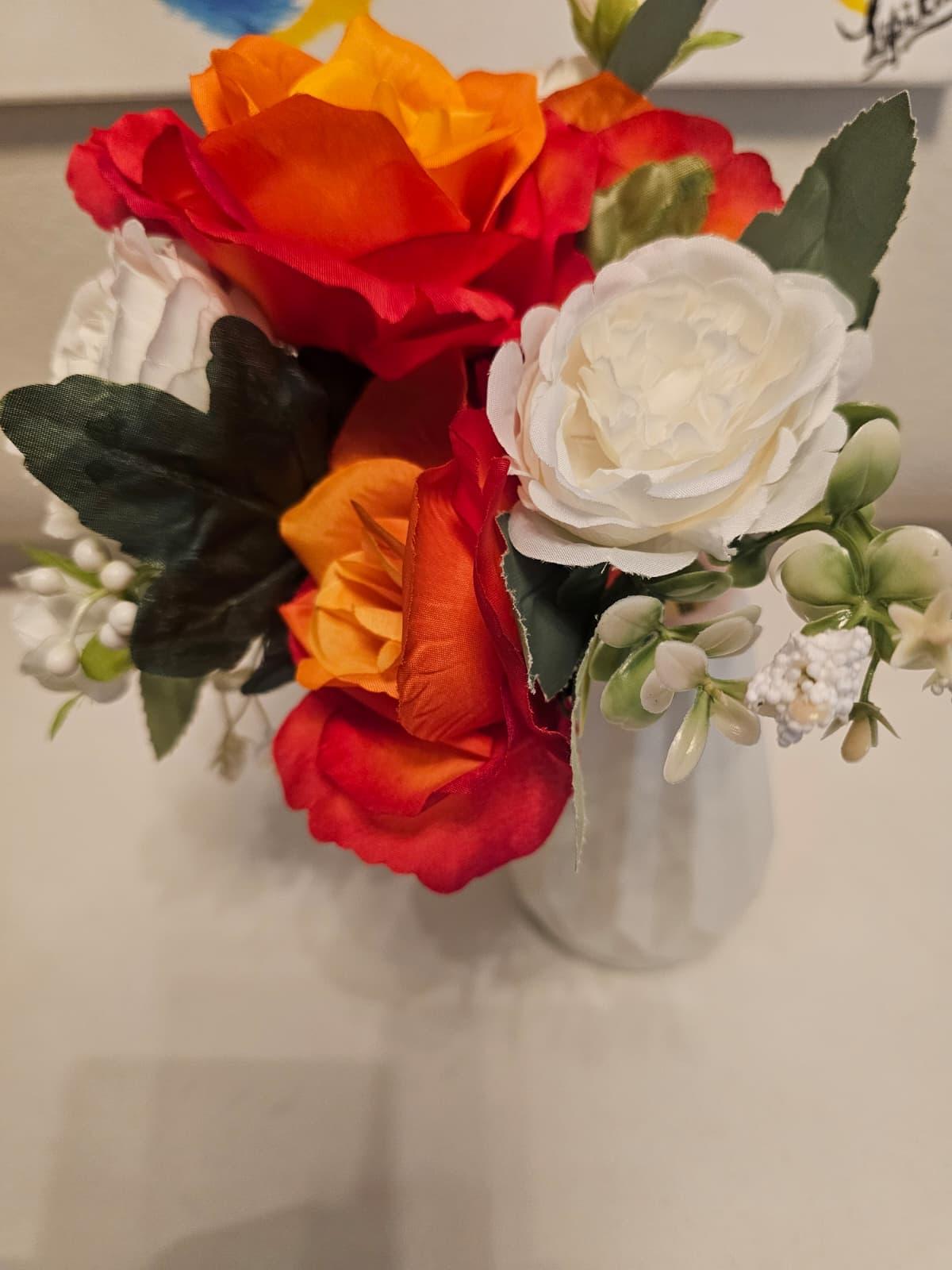 Crimson & Cream Rose Elegance