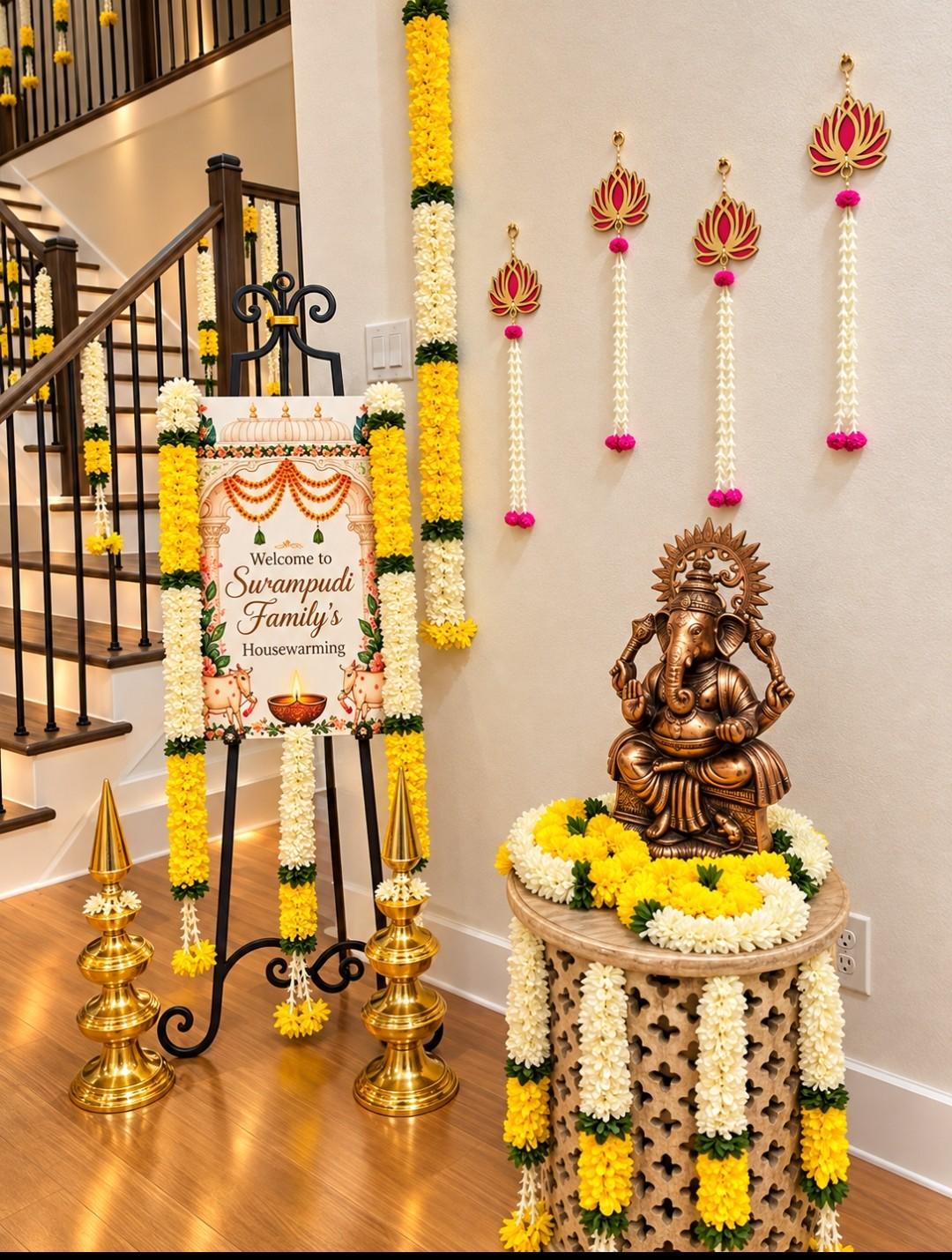 Ganesha Round Stool Yellow